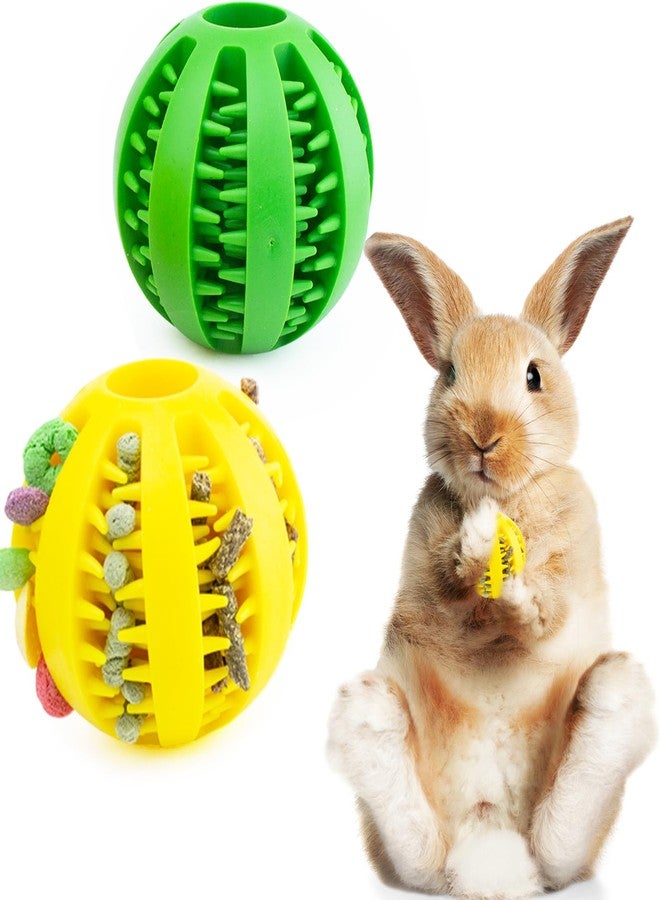 OOXYG Rabbit Teething Toys Ball Small Animals Play Balls Treat Dispensing Rabbit Balls Puzzle Chew Balls & Rolling Toys for Bunny, Improve Pets Teeth Health for Rabbit, Guinea Pigs 2pack - Image 1